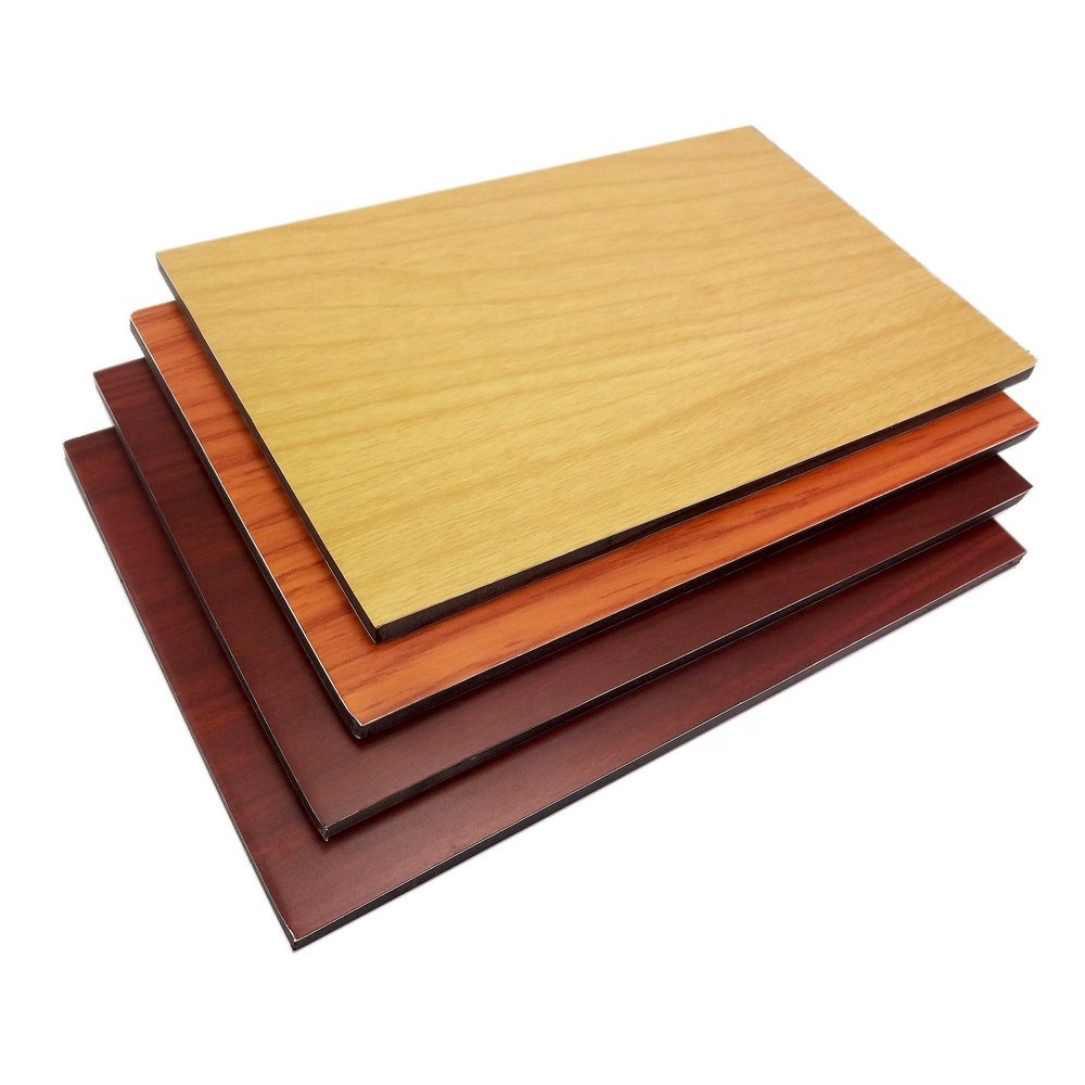 PVDF/PE wood texture aluminium composite panel 4x8feet for curtain wall decoration