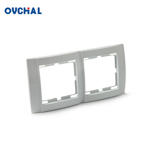 OUCHI Electrical Accessories White Color 2 Gang Wall Socket Switch Plate Frame