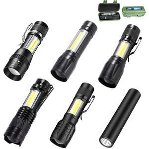 RTS Zoom LED Flashlight Portable Rechargeable XPE Flash Light Torch Lantern 3 Lighting Modes Camping Light Mini Led Flashlight