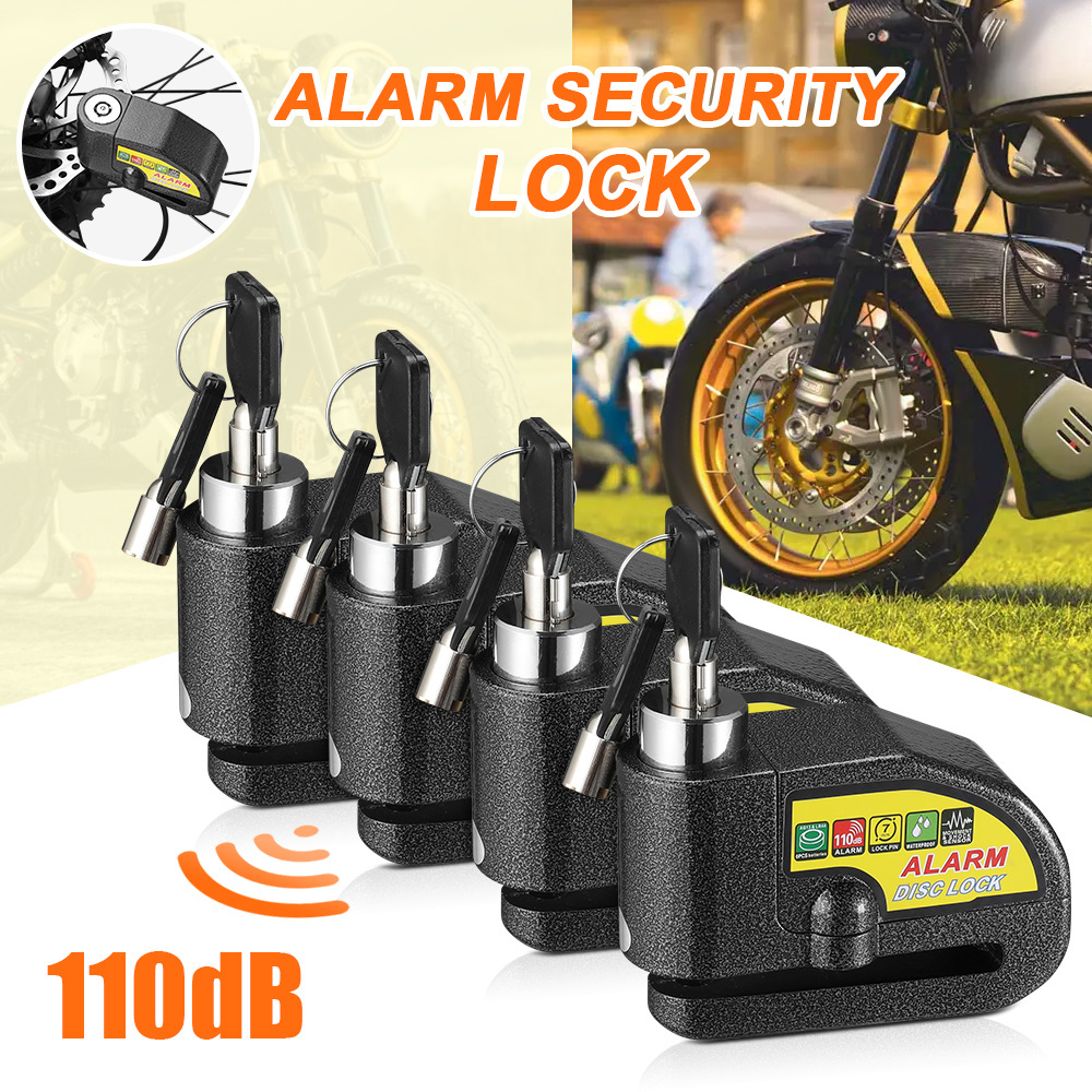 Motorcycle Bike Wheel Disc Alarm Disc Brake Lock Waterproof Anti-theft Scooter Alarm Lock 110db Loud Bicycle Locks Alarm