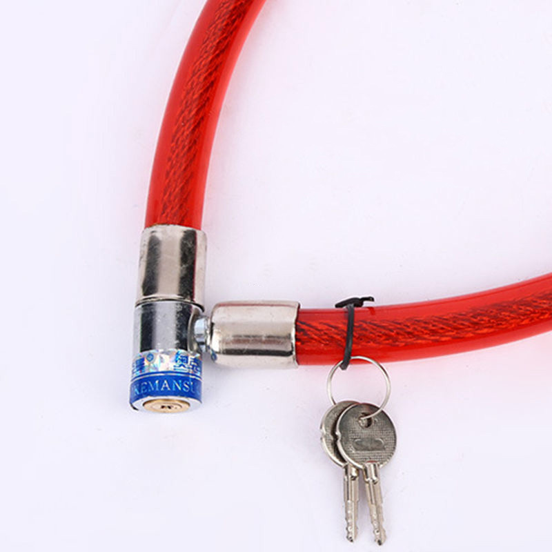 Hot Sale Motorcycle Electric Vehicle Lock Security Bicycle Lock Chain Anti-Theft Safety Bicycle Steel Cable Wire Lock