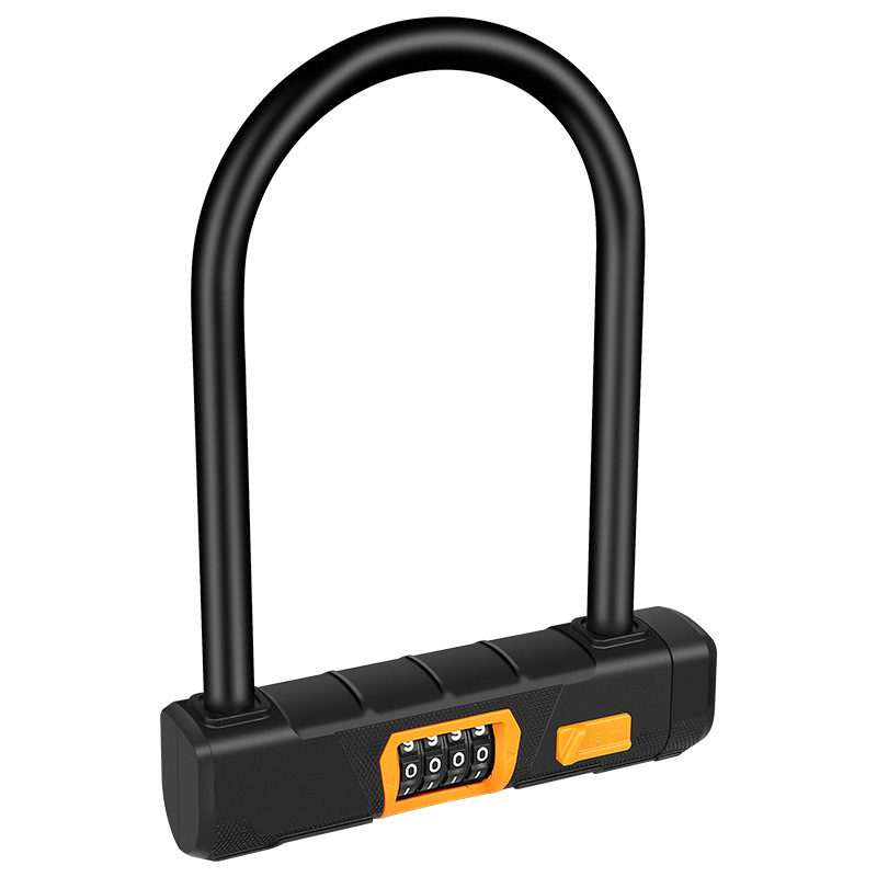 Bicycle U Lock Security Cycling Lock Motorcycle Electric Bike 4-Digit Combination Anti-theft Password U-shaped Lock