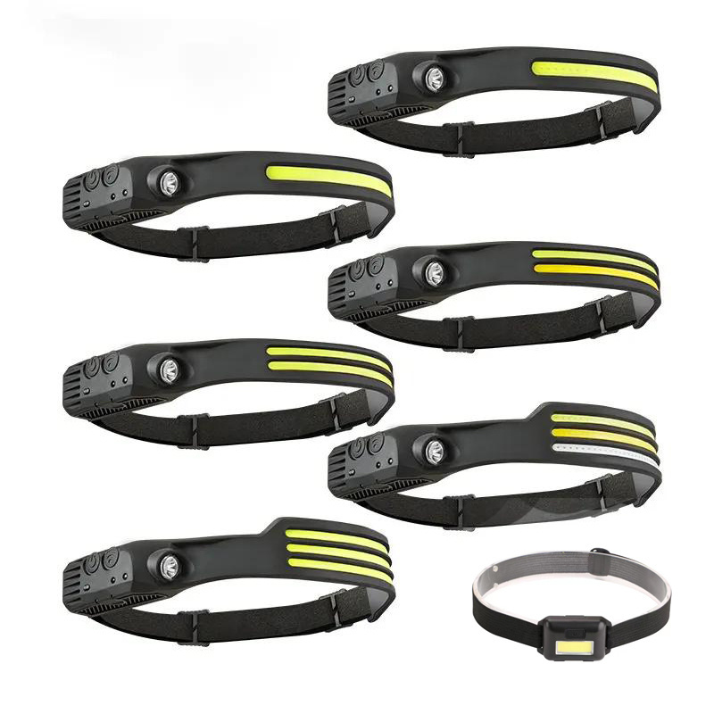 RTS AT Portable Rechargeable Head lamp XPE COB Outdoor Running Climbing Working Waterproof Sensor LED Headlight Headlamp