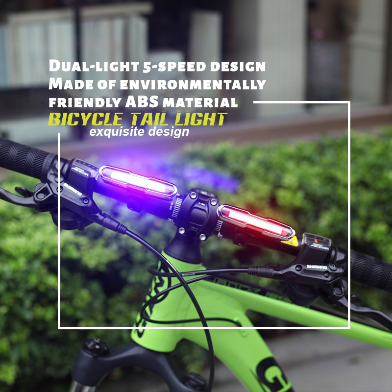 5 modes IP43 waterproof Bike Bicycle Taillight Safety Warning USB Rechargeable Bicycle Light COB Tail Lamp LED Cycling Light