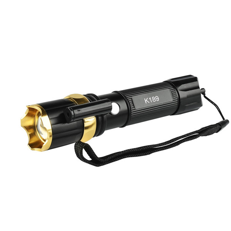 Super bright XML T6 Led flashlight  Rechargeable With Power Bank & Laser Function Flashlight torch For Camping Fishing