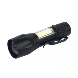 RTS portable aluminum flashlight stretch zoom flashlight with clip Led rechargeable light for camping hunting  flashlight