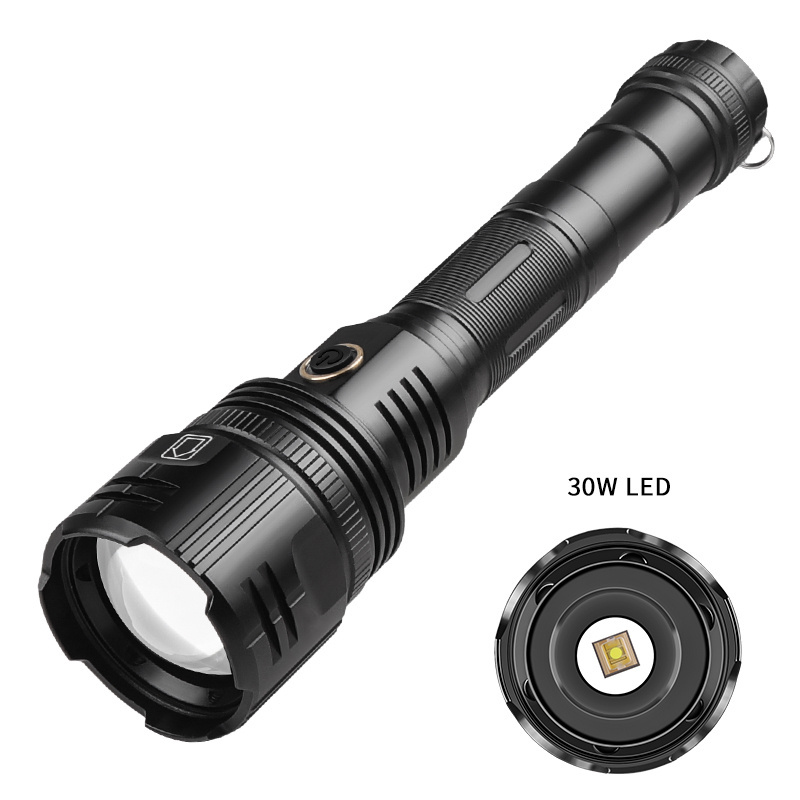 RTS XPH 90 rechargeable zoom detachable flashlight 30W LED white laser long-range telescopic zoom flashlight