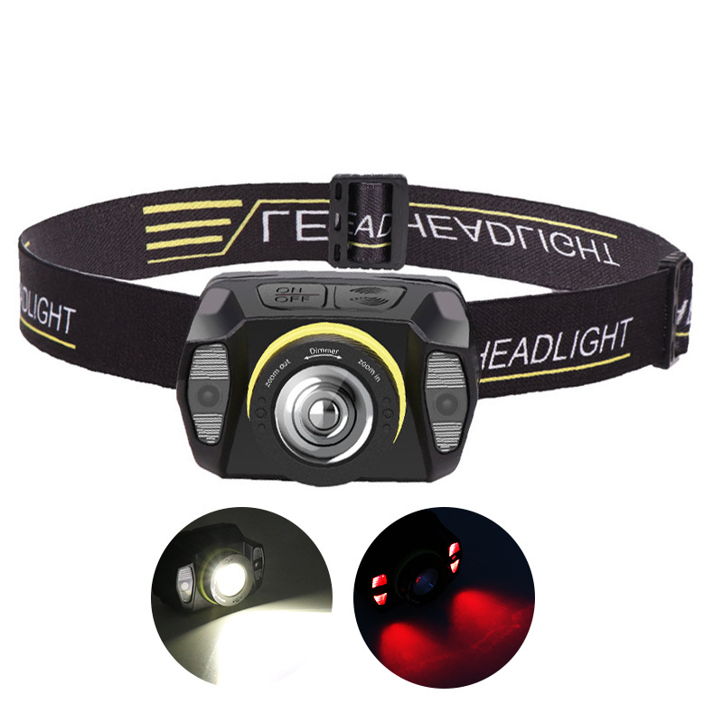 Super Bright XPG LED Motion Sensor Headlight Waterproof USB Rechargeable Zoomable Headlight Outdoor Camping Headlamp