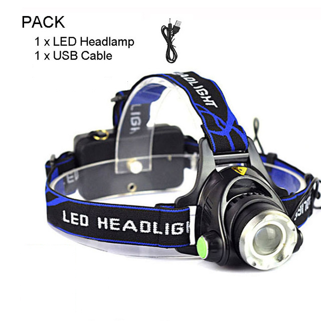 RTS AT Factory direct sales Zoom led headlights outdoor fishing headlight Usb rechargeable headlights T6 18650 Lithium Headlamp