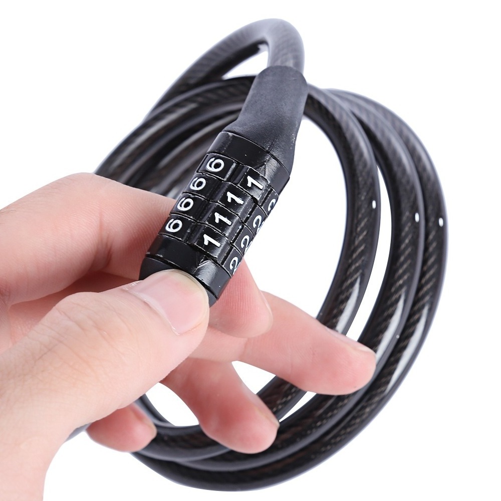 Popular Mountain Bike MTB Four-digit combination lock Anti-Theft Digital Combination Bike Cable Lock Bicycle Lock