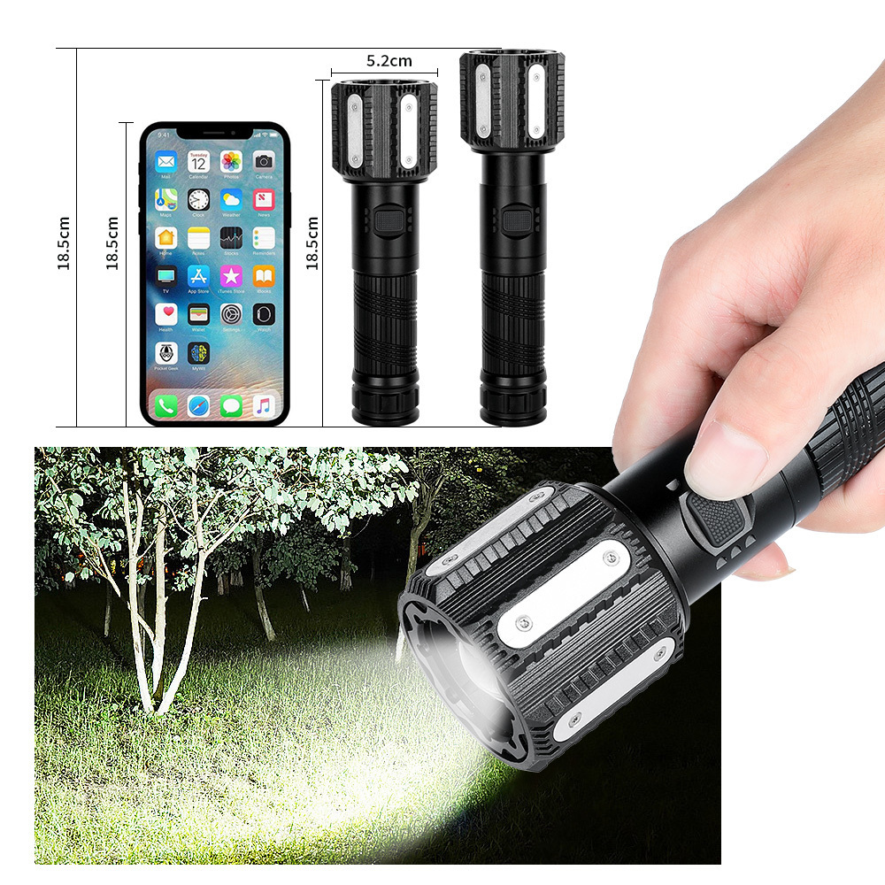 RTS type-C rechargeable Flash Light IPX5 waterproof Led Torch strong light telescopic focus flashlights