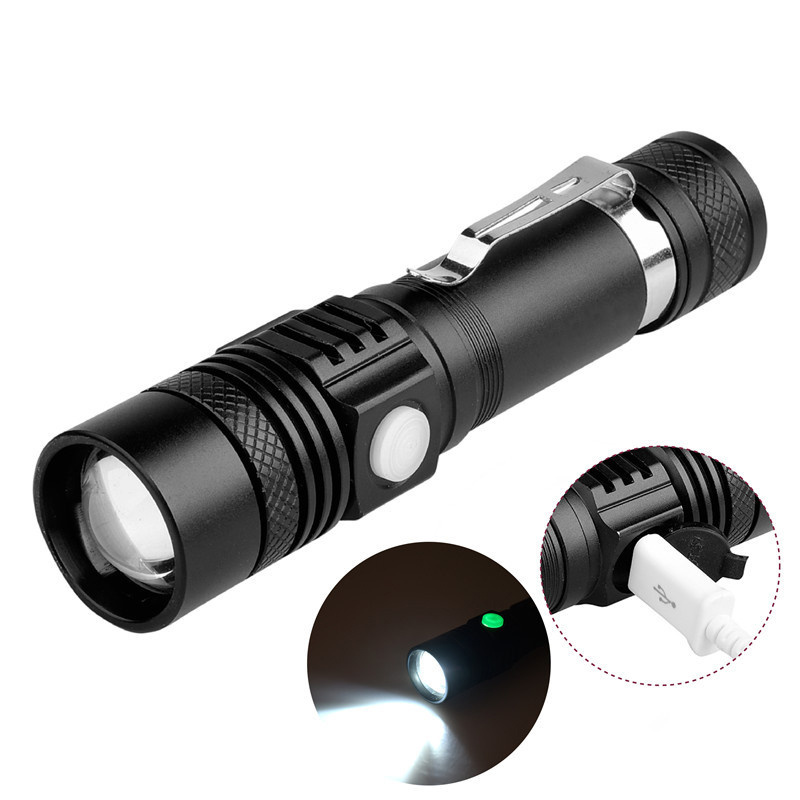 RTS Led Flashlight 800 Lumen Super Bright Powerful T6/l2/v6 Usb Led Torch Power Tips Zoomable Bicycle Light 18650 Rechargeable