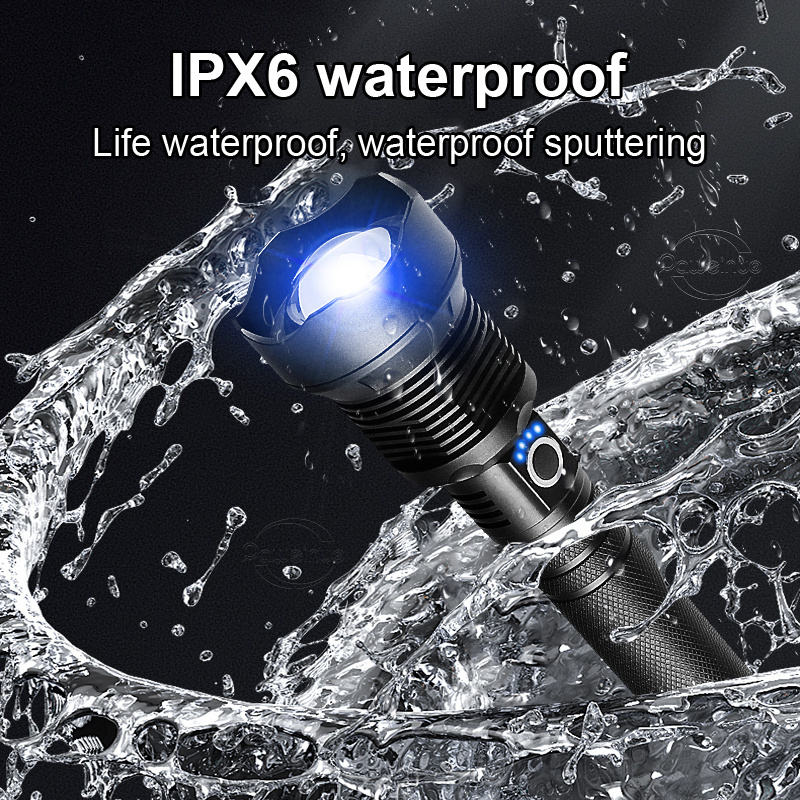 RTS Xhp50 USB Rechargeable Powerful Led Flashlight 10W 10000 lumens 5Modes Waterproof Camping Torch Flash Light