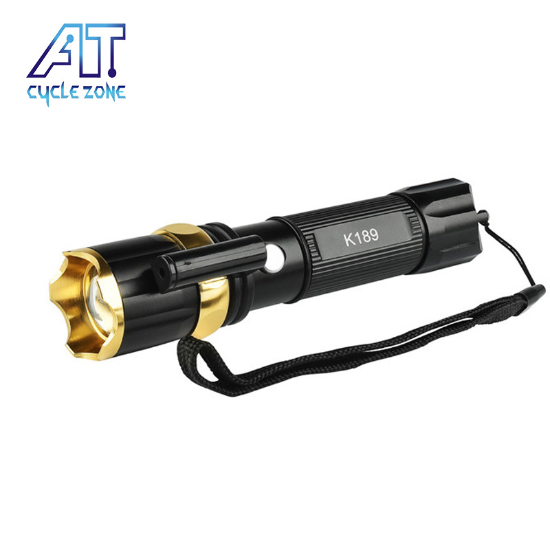 RTS T6 Led flashlight  Rechargeable With Power Bank & Laser Function Flashlight torch For Camping Fishing