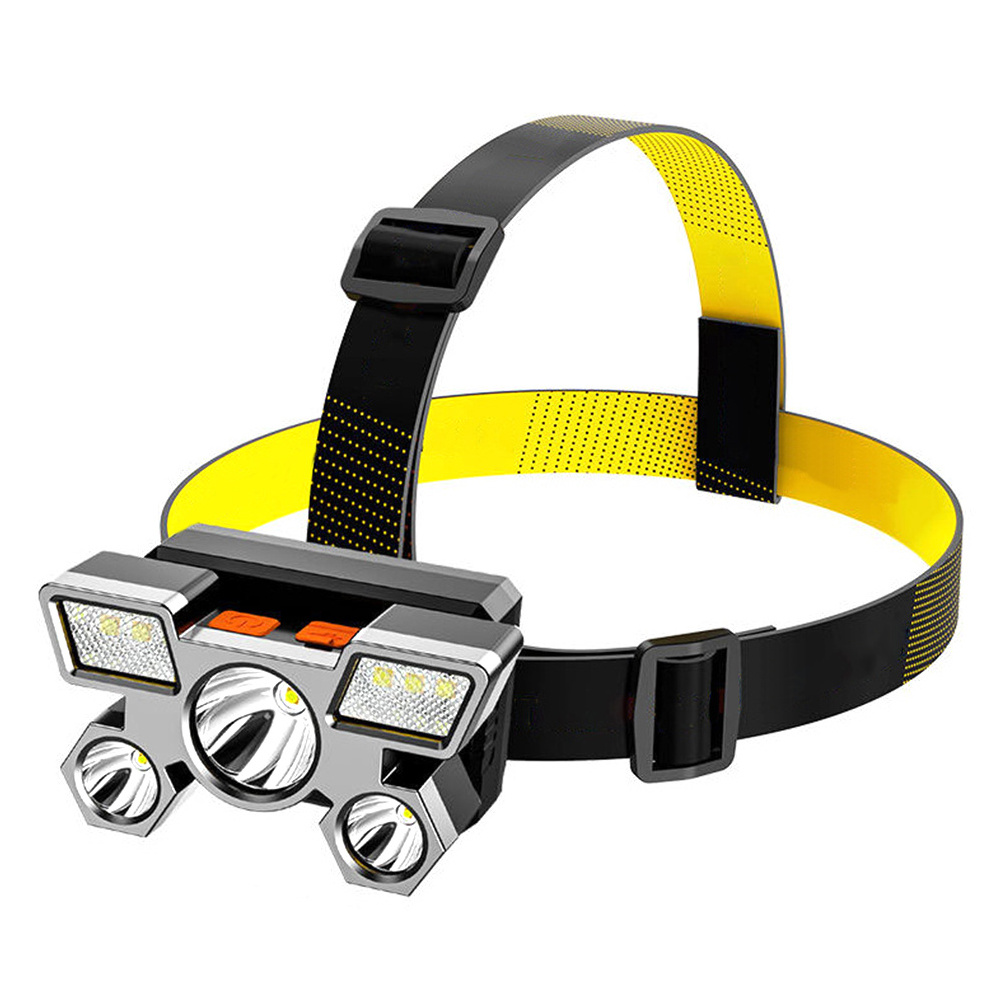 RTS AT New 90 Degree Pivotable LED Mining Headband Headlamp Waterproof Rechargeable Night Running Headlamp Flashlight