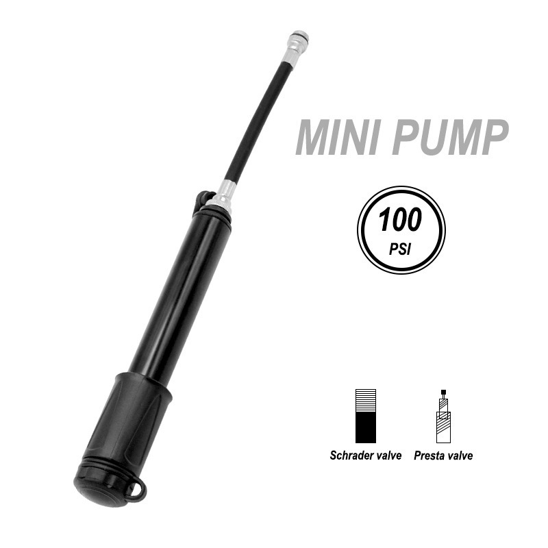 Bike Cycling Pump With Pressure Gauge 100 Psi Hand Cycle Pump Mountain Bike Ball Road Tire Mini Bicycle Hand Pump