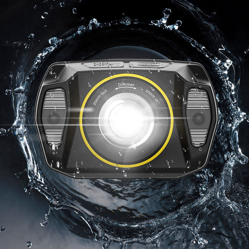 Super Bright XPG LED Motion Sensor Headlight Waterproof USB Rechargeable Zoomable Headlight Outdoor Camping Headlamp