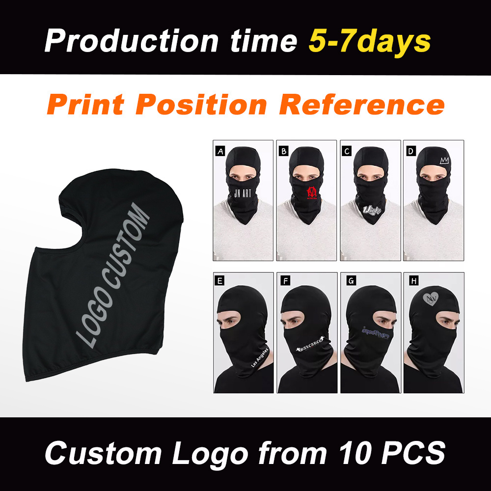 High qualtity Wholesale Custom logo face mask Full Face Cover Ski Mask 1 hole balaclava