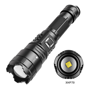 RTS Waterproof flashlight Xhp70 zoomable strobe LED light portable mountain USB rechargeable outdoor strong light flashlight