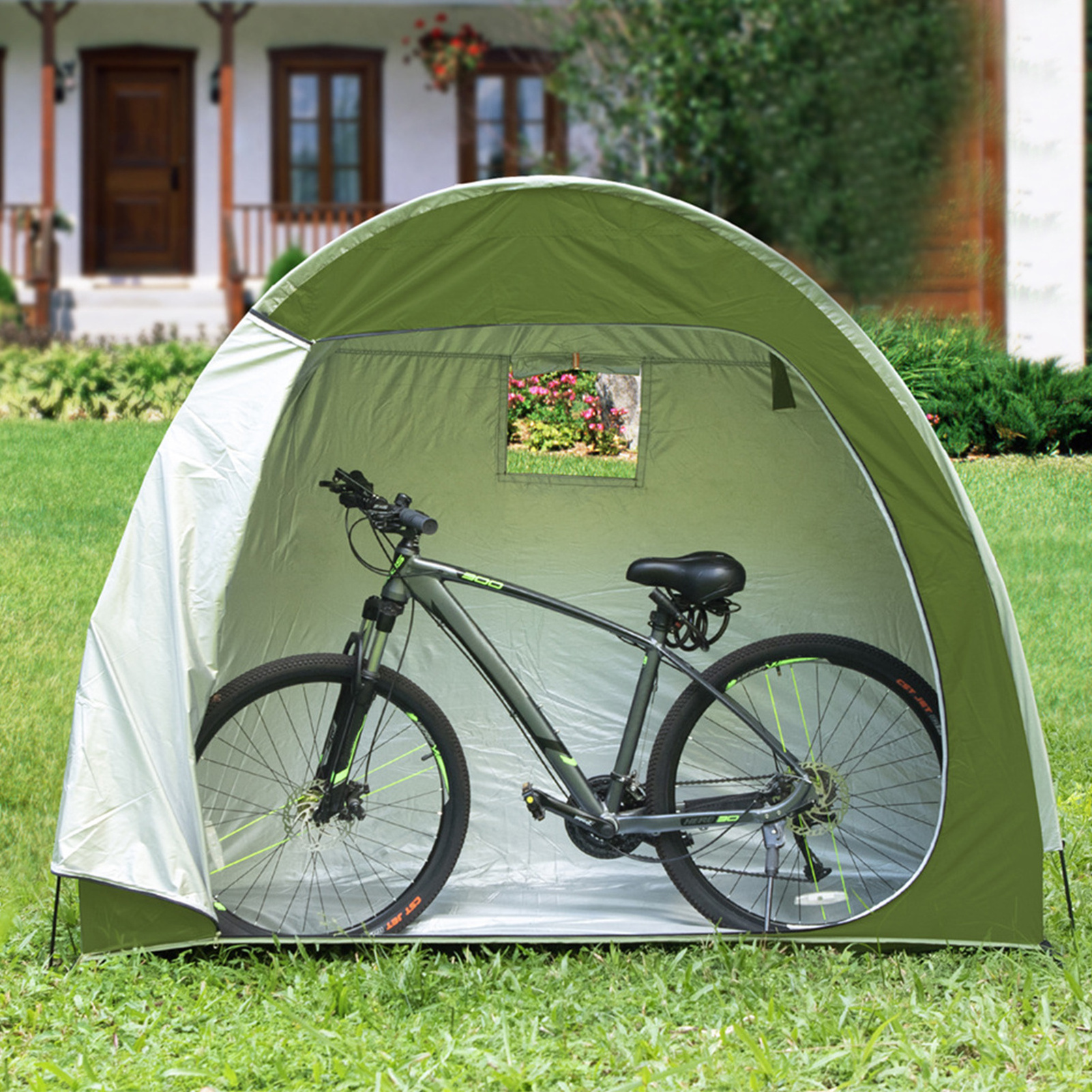 RTS Outdoor Bike Tent Cover Waterproof Bicycle Storage Shed Heavy Duty Oxford Storage Tents For Bikes Lawn Mower Garden Tools BestSuppliers