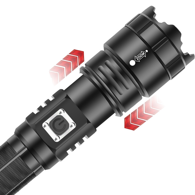 RTS Waterproof flashlight Xhp70 zoomable strobe LED light portable mountain USB rechargeable outdoor strong light flashlight