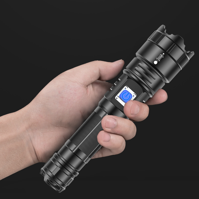 RTS Waterproof flashlight Xhp70 zoomable strobe LED light portable mountain USB rechargeable outdoor strong light flashlight