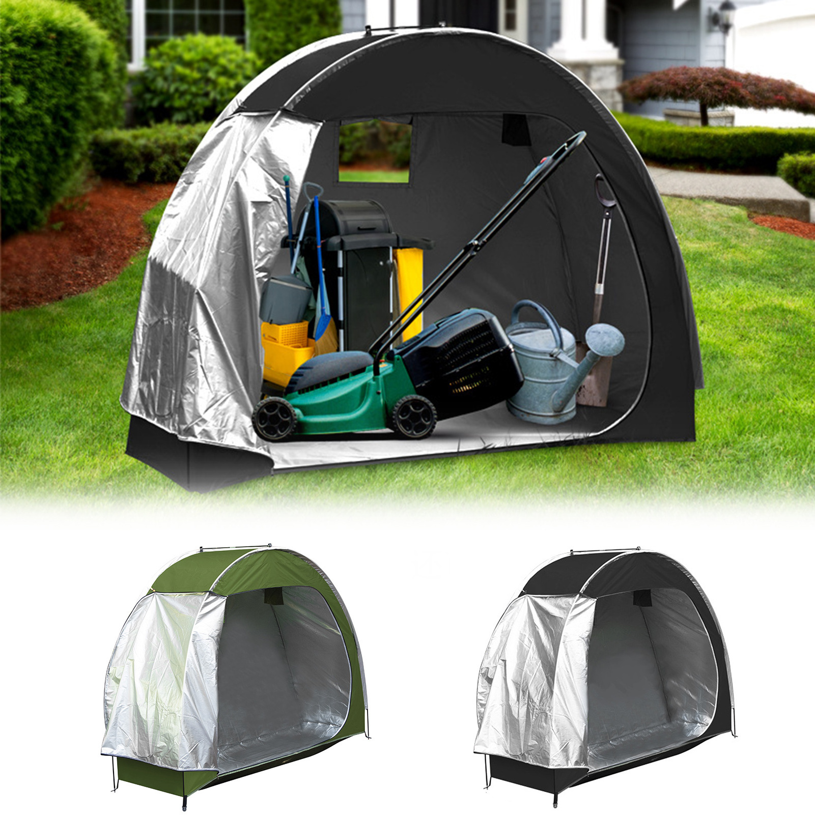 RTS Outdoor Bike Tent Cover Waterproof Bicycle Storage Shed Heavy Duty Oxford Storage Tents For Bikes Lawn Mower Garden Tools