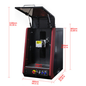 Enclosed laser jewelry engraving machine with rotary optical fiber 50w 60w raycus jpt sino galvo scanner