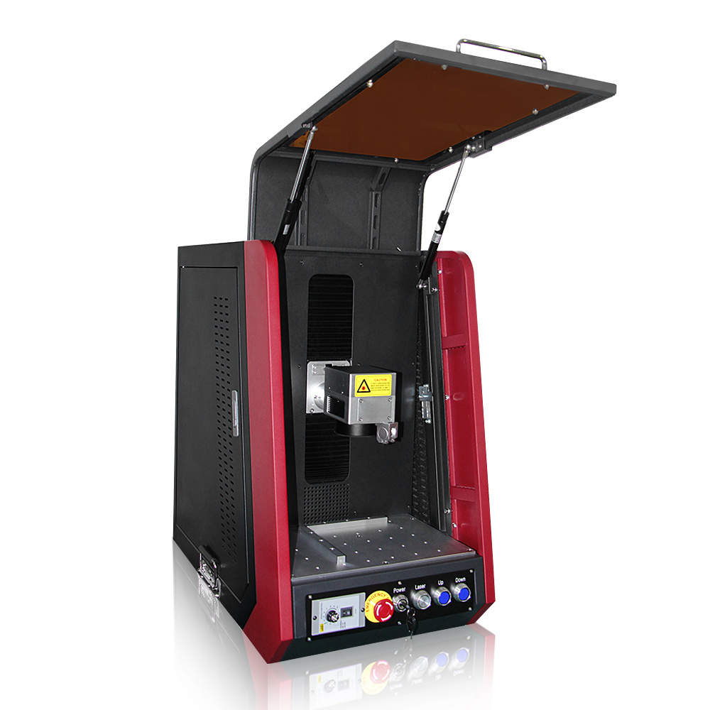 High quality Raycus enclosed 20w mini laser machine for jewelry gold tool metal 50w 60w m7 mopa color machine