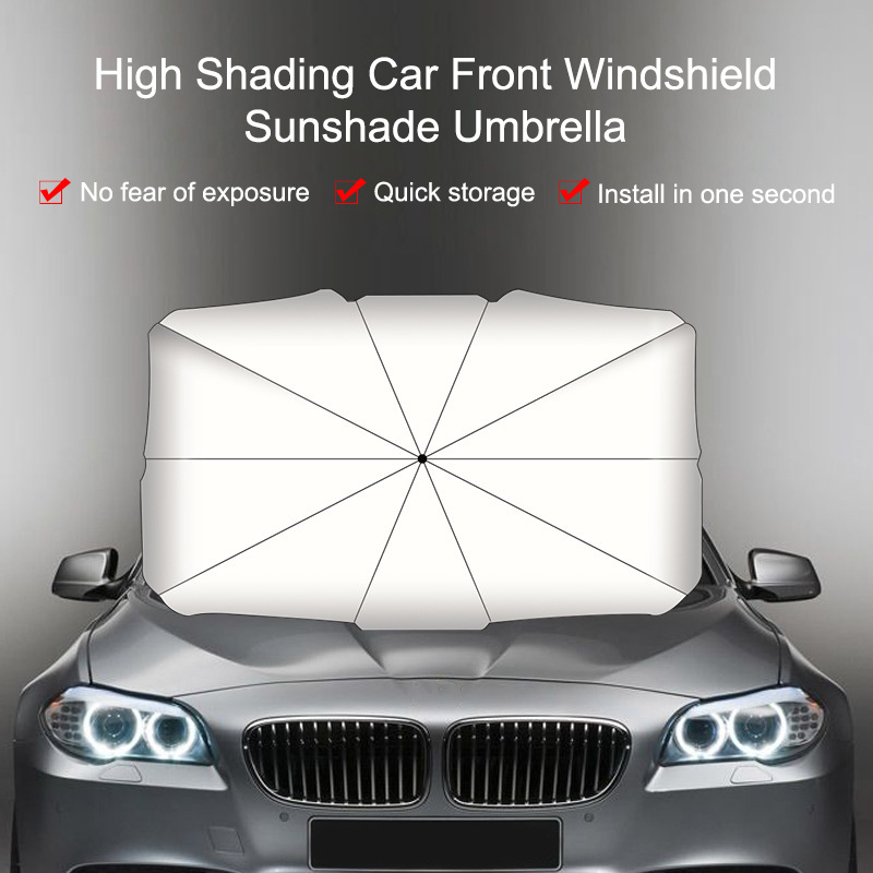 Custom Portable Car Sunshade Car Sun Shade Umbrella Parasol Foldable Telescopic Front Windscreen Sunshade