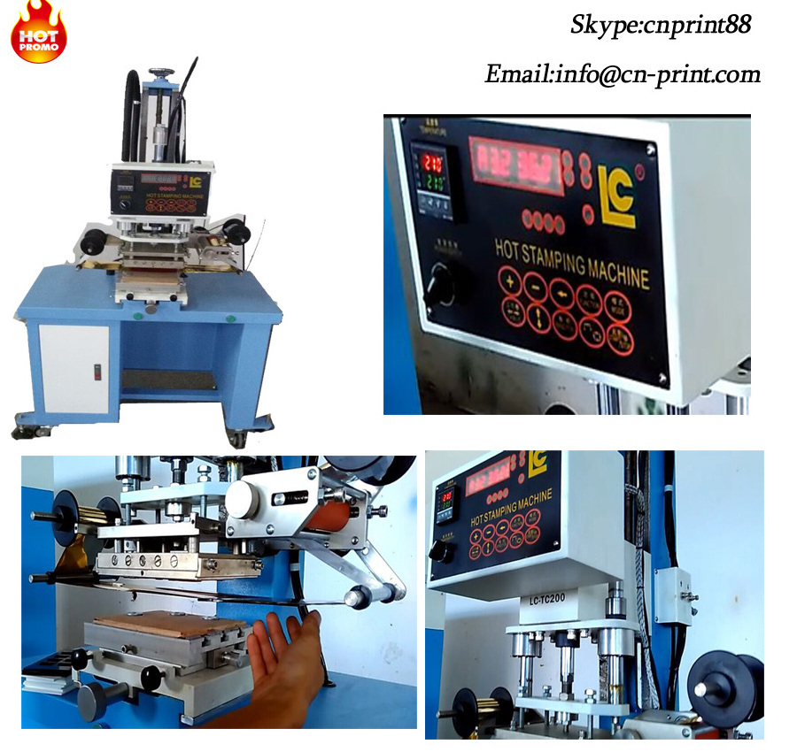 LC Brand Hot stamping machine for plastic sheet/cup plastic product hot foil stamping machine for leather