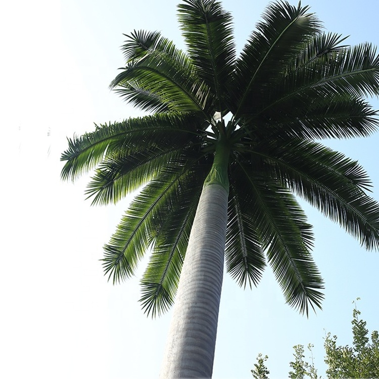 4m-15m Square Steel Plate Giant Artificial Plants Trees King Palm Artificial Royal Palm Tree