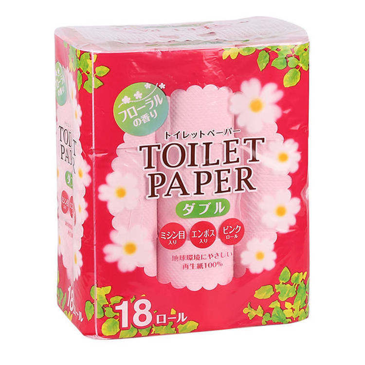 100% Virgin Wood Pulp Bathroom Colored Pink Toilet Paper Tissue With 12 Rolls/Pack