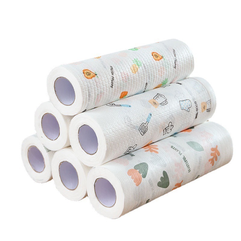 Wholesale Kitchen Washable Lazy Rag Washing Dishes Disposable Roll Paper Cleaning Cloth