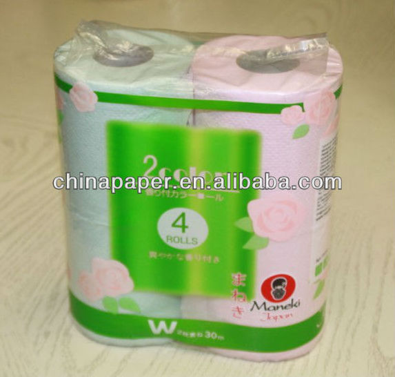 Embossed Virgin Bamboo Pulp Custom Design Printed Soft Wrapping Toilet Roll Tissue Paper For Bathroom