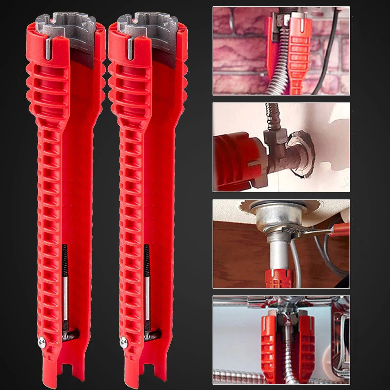 8 In 1 Bathroom Wrenches Tool Sets  Torque Wrench Sink Faucet Key Plumbing Pipe Wrench