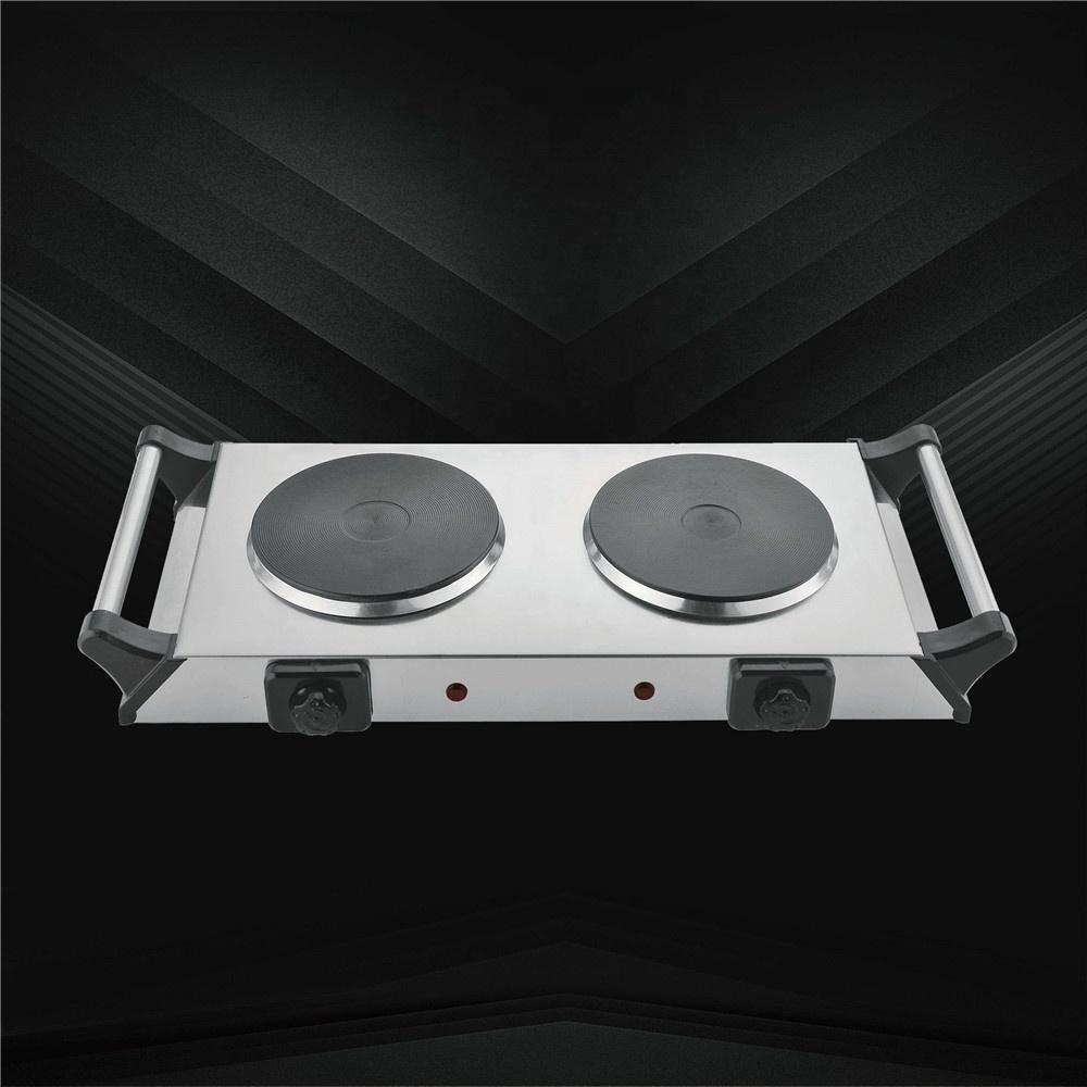 portable handle stainless steel double solid hot plate 2500W