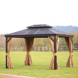 Luxury Aluminium Hardtop Gazebo High Quality pergola Outdoor pavilion Gazebos Garden Double  Roof Pavilion