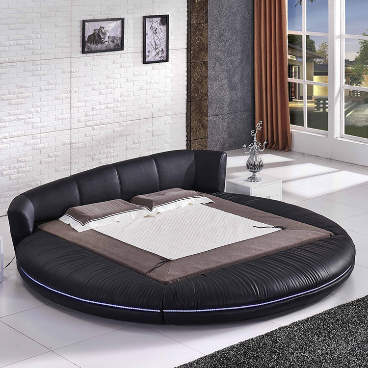 New Bed Room Furniture Design Luxury Wood Round Camas  King Size Bed