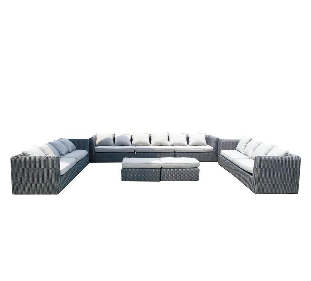 Big Size Garden Furniture Outdoor Rattan l Shaped Sectional Sofa