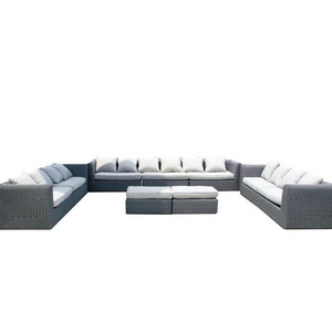 Big Size Garden Furniture Outdoor Rattan l Shaped Sectional Sofa