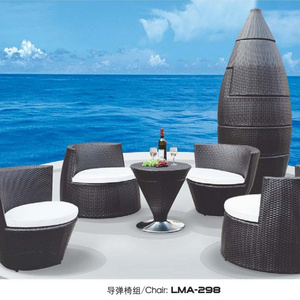 Curve Garden Furniture Outdoor Plastic Bamboo Dining Table And Chair