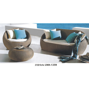 Half Round Rattan Outdoor Furniture Garden Sofa Set