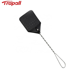 Indoor Flexible Long Metal Handle Pest Killer Leather Blade of Racket Fly Swatter Drvice