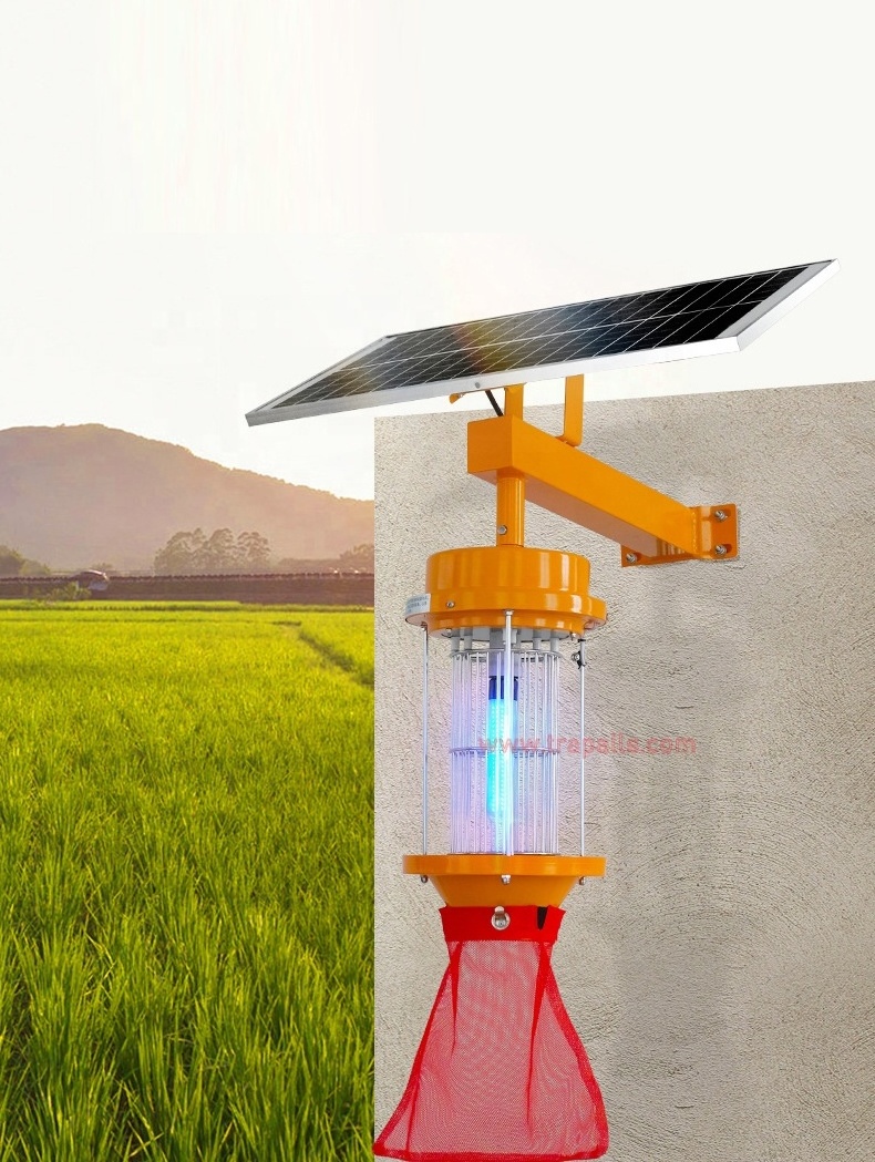 Outdoor Farm Garden Lawn Solar Powered UV Light Electric Mosquito Killer Lamp