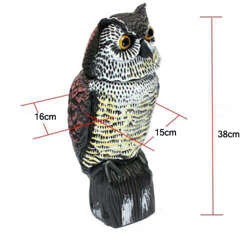 Plastic Owl Eagle Shape Bird Pest Control Garden Scarecrow with Movable Head