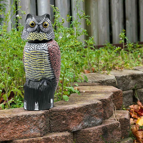 Plastic Owl Eagle Shape Bird Pest Control Garden Scarecrow with Movable Head