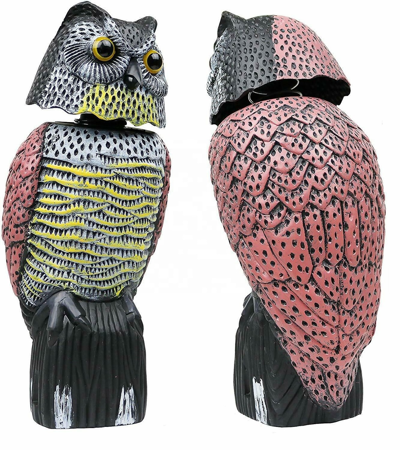 Plastic Owl Eagle Shape Bird Pest Control Garden Scarecrow with Movable Head