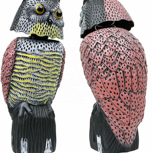 Plastic Owl Eagle Shape Bird Pest Control Garden Scarecrow with Movable Head