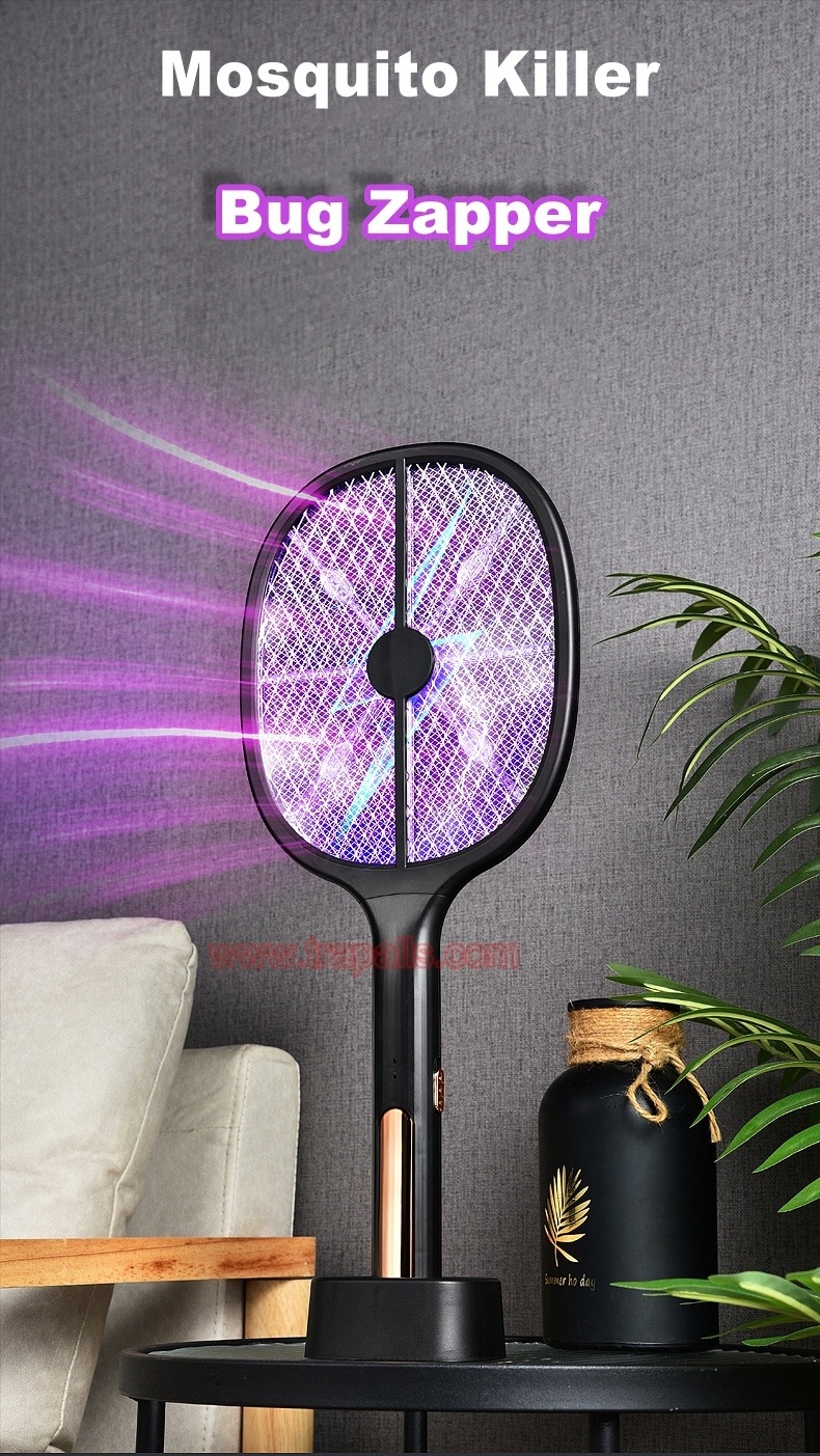 UV Light Double Fly Killer Switch Electric Mosquito Swatter Racket Bug Zapper